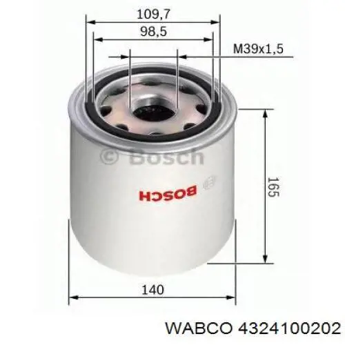 4324100202 Wabco Фильтр осушителя воздуха (влагомаслоотделителя) (TRUCK)