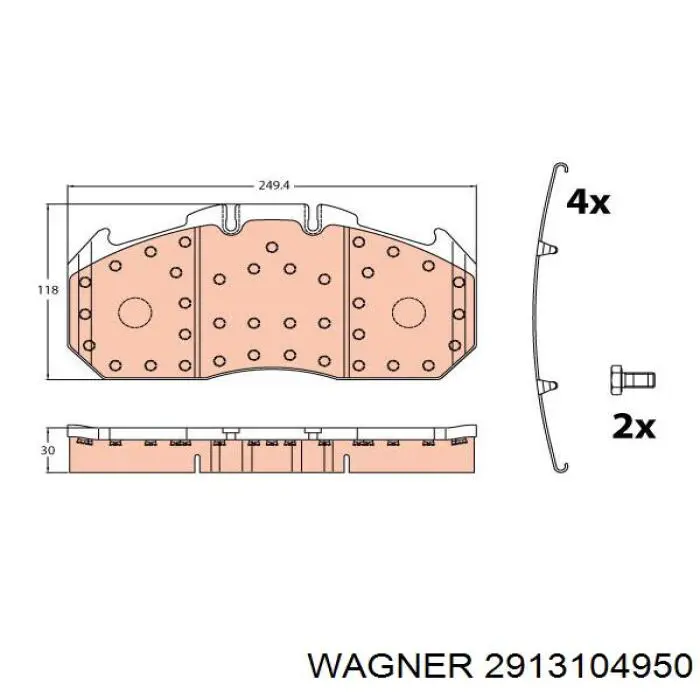 Передние тормозные колодки 2913104950 Wagner