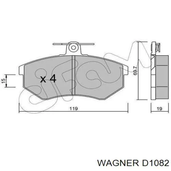 Задние тормозные колодки D1082 Wagner