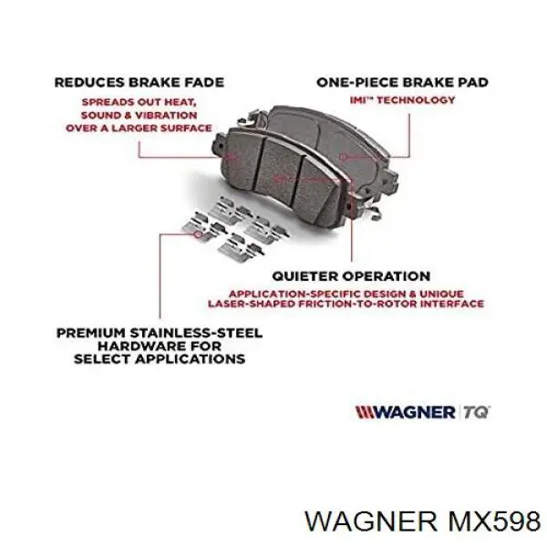 MX598 Wagner колодки тормозные передние дисковые