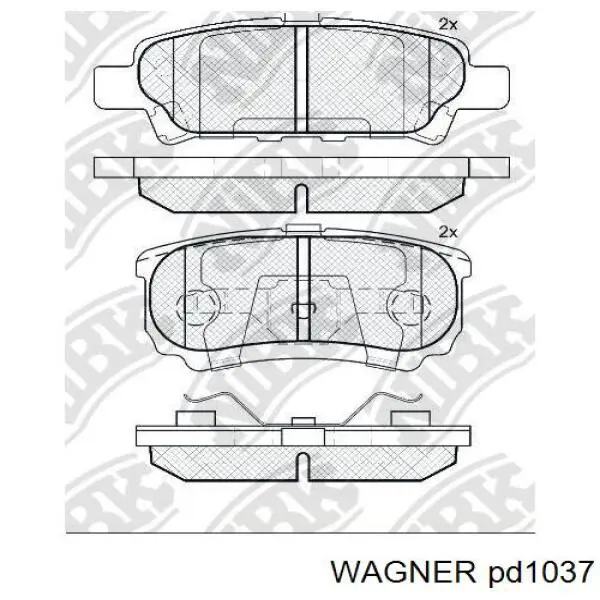 Колодки тормозные задние дисковые WAGNER PD1037