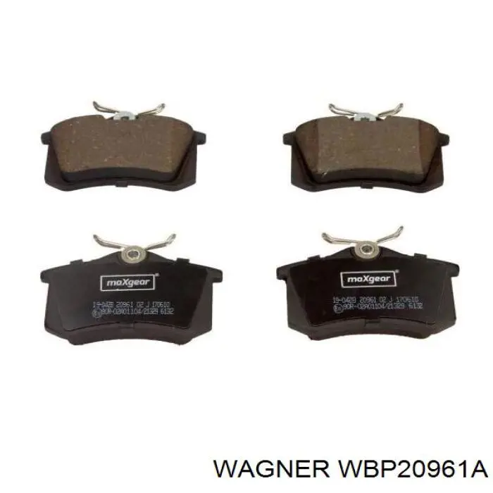 WBP20961A Wagner колодки тормозные задние дисковые