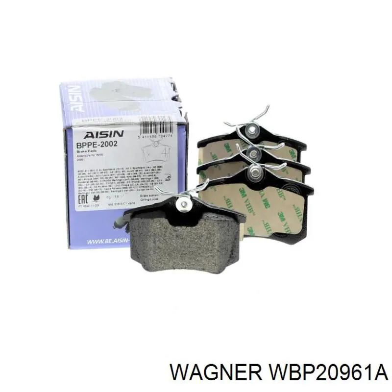 Купить WBP20961A Wagner Колодки тормозные задние, дисковые
