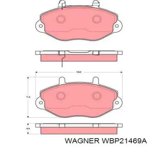 WBP21469A Wagner колодки тормозные передние дисковые
