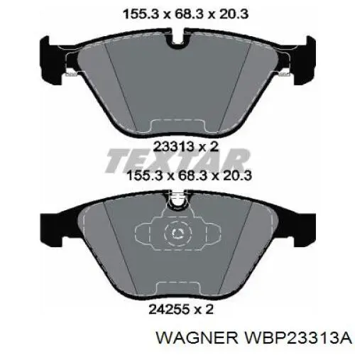 WBP23313A Wagner колодки тормозные передние дисковые
