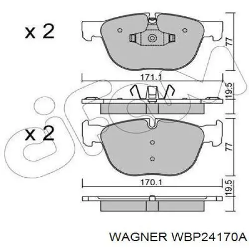 WBP24170A Wagner колодки тормозные передние дисковые