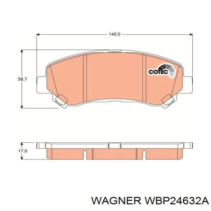 WBP24632A Wagner Колодки передние