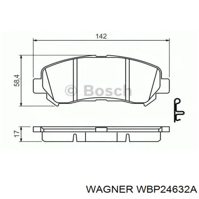 Колодки Wagner WBP24632A цена, от 27.97 USD
