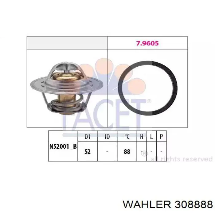 308888 Wahler Авто термостат