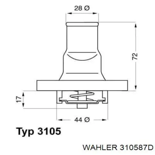 Termostato, refrigerante 310587D Wahler