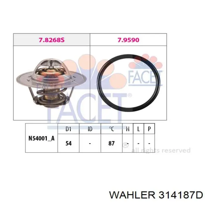 314187D Wahler Авто термостат