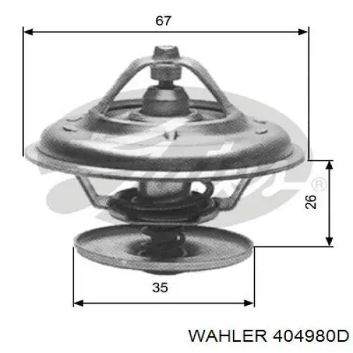 Termostato, refrigerante 404980D Wahler