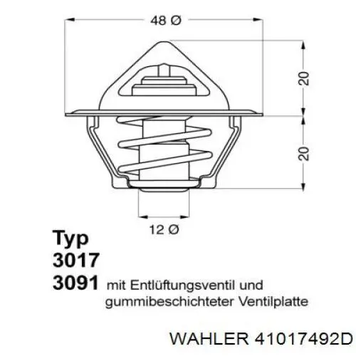 41017492D Wahler Корпус термостата в сборе