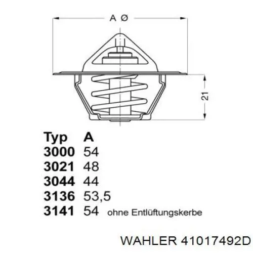 Корпус термостата 41017492D Wahler