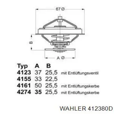 Termostato, refrigerante 412380D Wahler