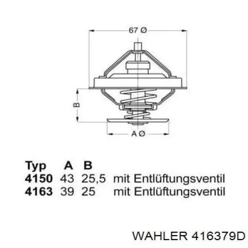 Termostato, refrigerante 416379D Wahler