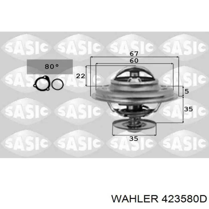 Термостат в сборе Wahler 423580D