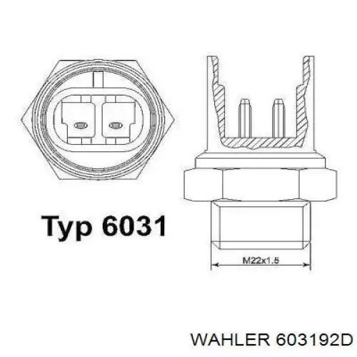 603192D Wahler датчик температуры охлаждающей жидкости (включения вентилятора радиатора)