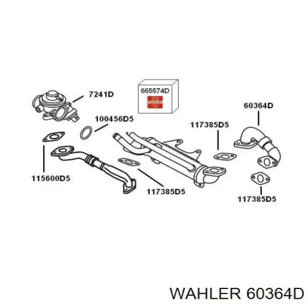 Патрубок системы рециркуляции отработавших газов EGR Wahler 60364D