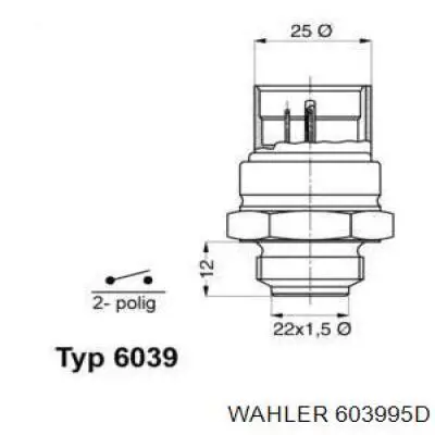 603995D Wahler датчик температуры охлаждающей жидкости (включения вентилятора радиатора)