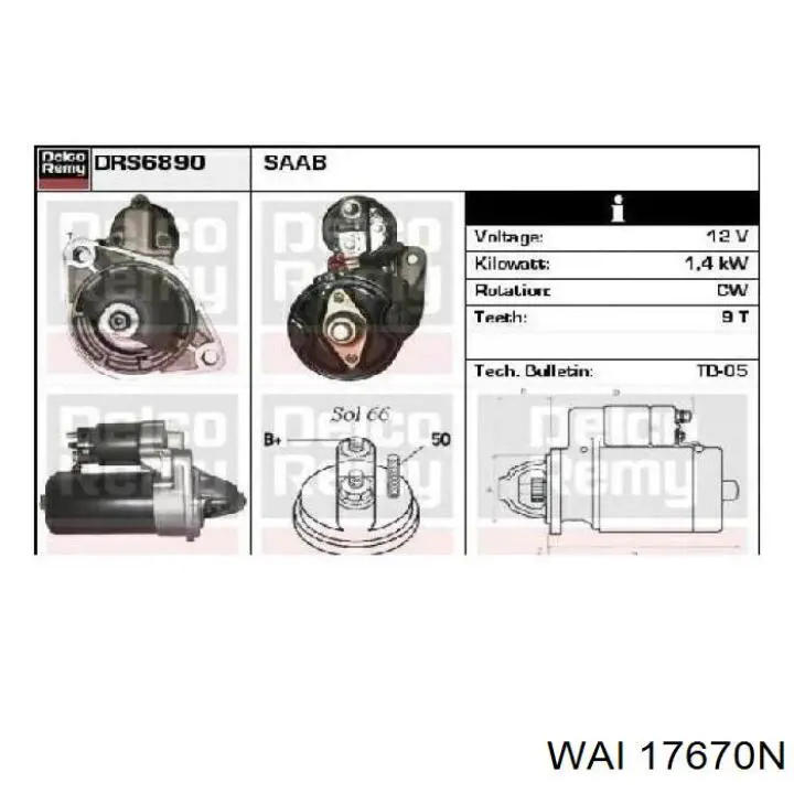 Купить 17670N WAI Стартер