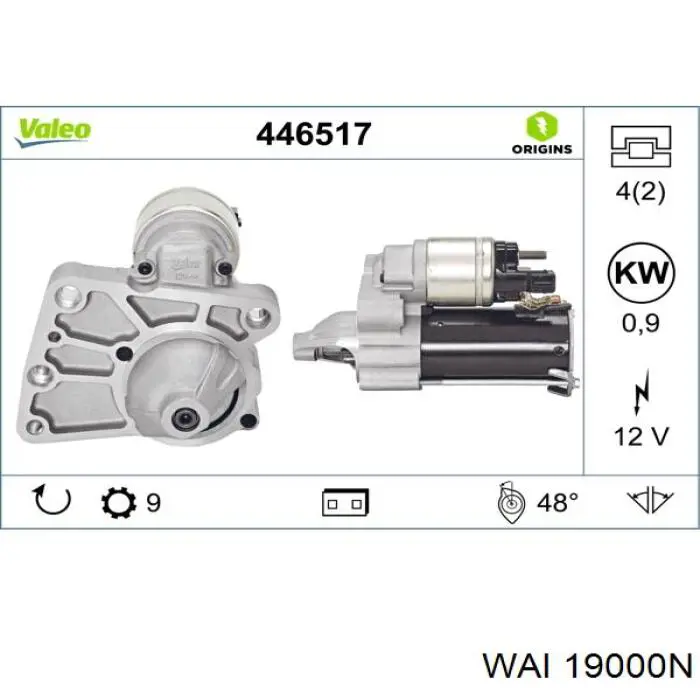 Стартер WAI 19000N цена, от 31.64 USD