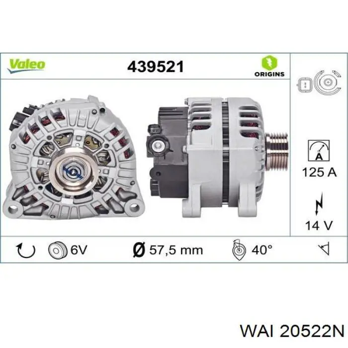 Автомобильный генератор Mitsubishi A003TG1891 цена, от 212.25 USD