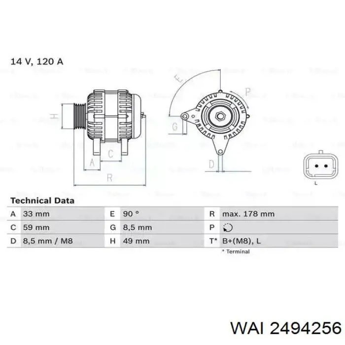Шкив генератора 2494256 WAI