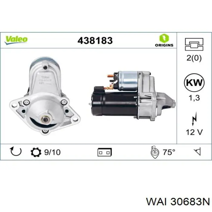 30683N WAI motor de arranco