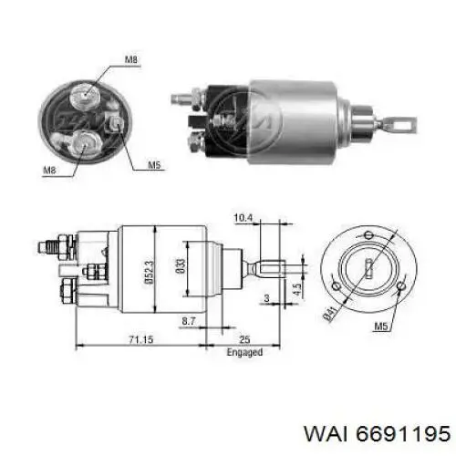 Втягивающее реле стартера SS0043 As-pl