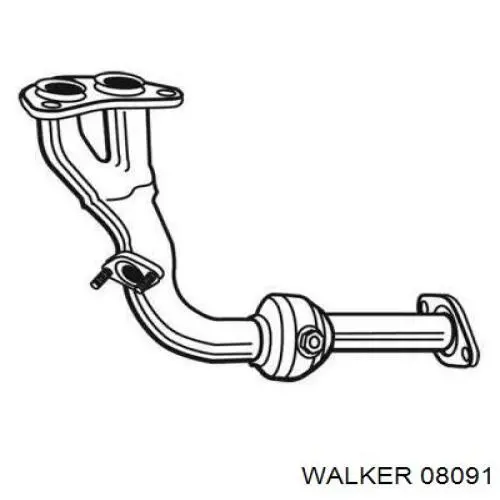 08091 Walker труба приемная (штаны глушителя передняя)