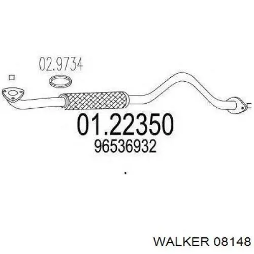 Передняя часть глушителя 96536980 General Motors
