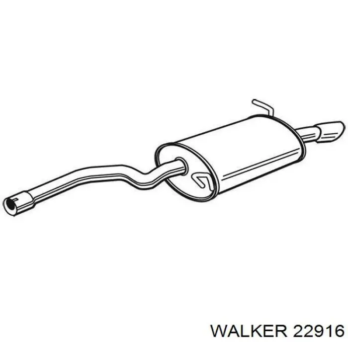 22916 Walker глушитель, задняя часть