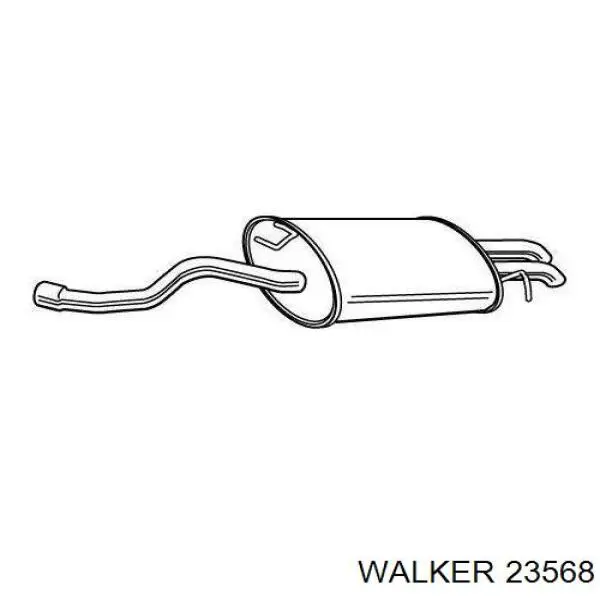 23568 Walker глушитель, задняя часть
