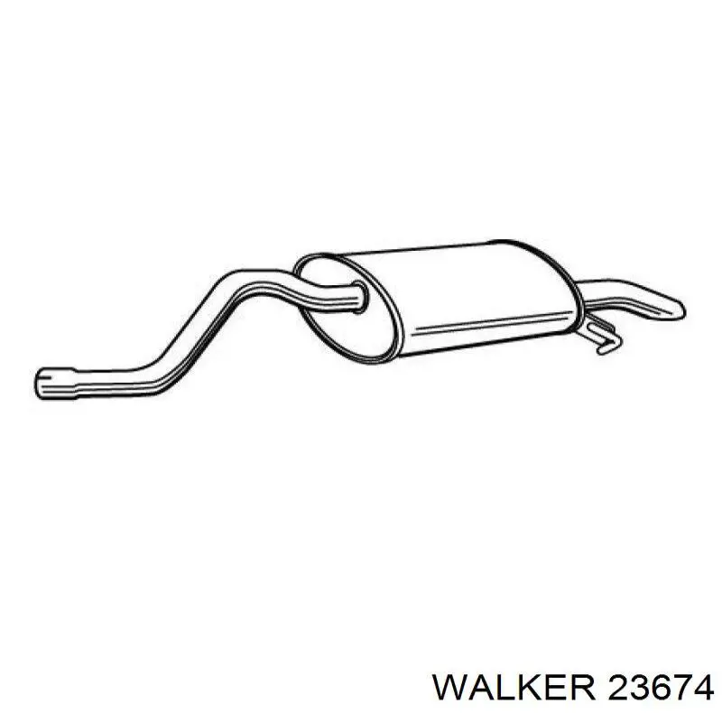 23674 Walker глушитель, задняя часть