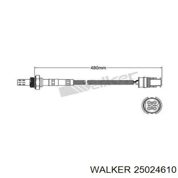 25024610 Walker лямбда-зонд, датчик кислорода до катализатора левый