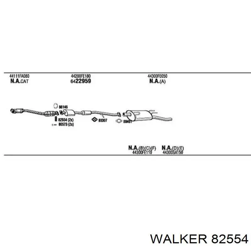 Купить 82554 Walker Пружина выхлопной системы