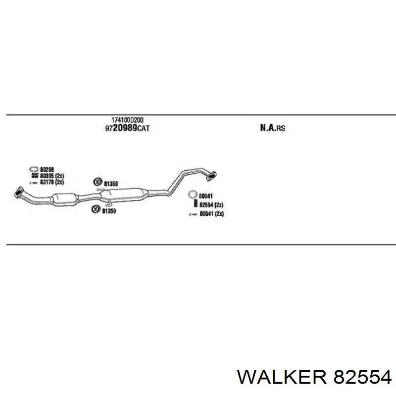 Пружина выхлопной системы 82554 Walker