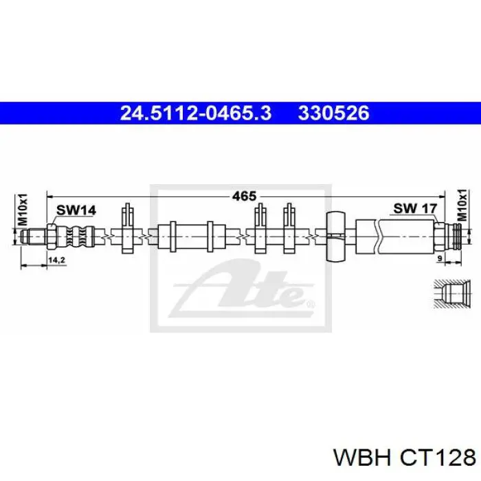 Шланг тормозной передний CT128 WBH