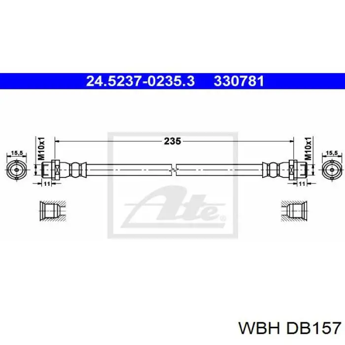 Купить DB157 WBH Задний тормозной шланг