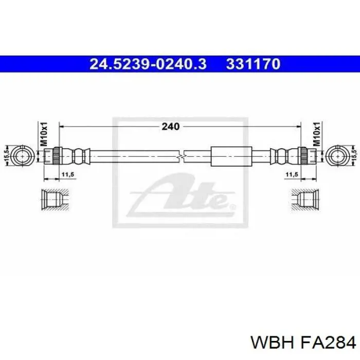 Задний тормозной шланг FA284 WBH