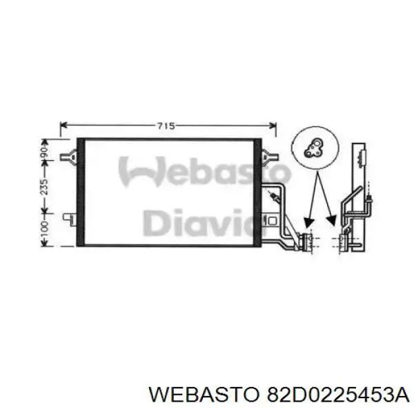 Радиатор кондиционера 82D0225453A Webasto