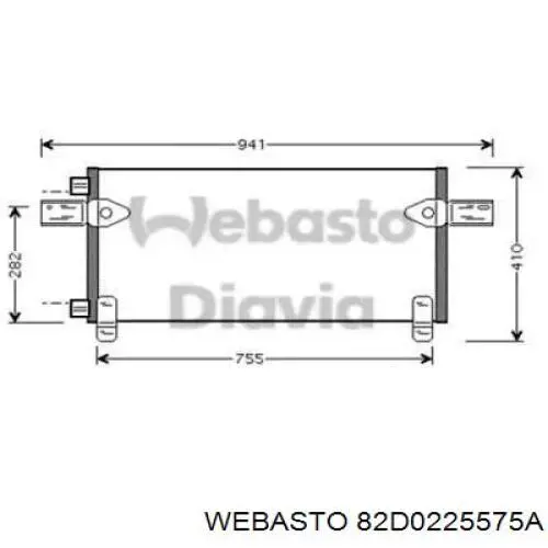 Радиатор кондиционера 82D0225575A Webasto