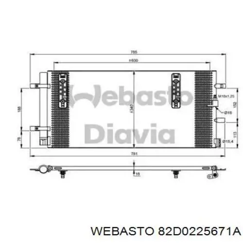 Радиатор кондиционера 82D0225671A Webasto