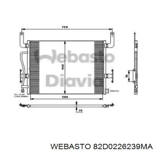 Радиатор кондиционера 82D0226239MA Webasto