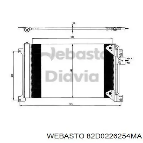 Радиатор кондиционера 82D0226254MA Webasto