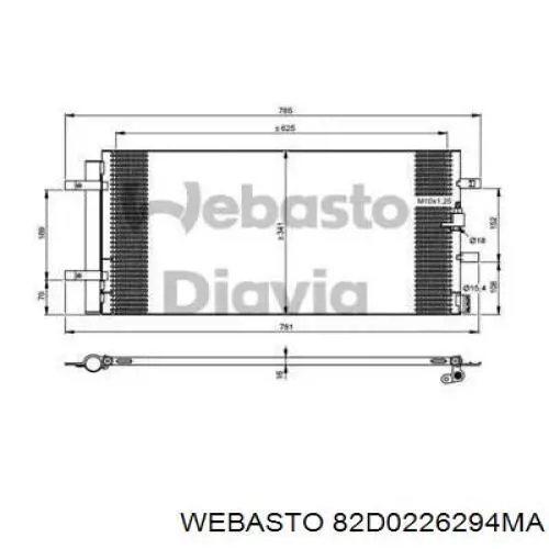 82D0226294MA Webasto radiador de aparelho de ar condicionado