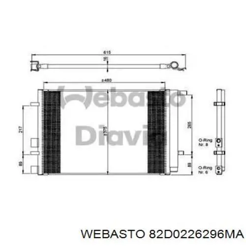 Радиатор кондиционера 82D0226296MA Webasto