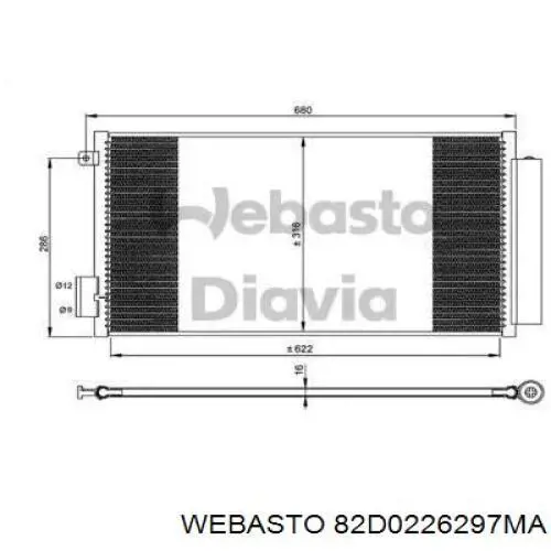 82D0226297MA Webasto radiador de aparelho de ar condicionado