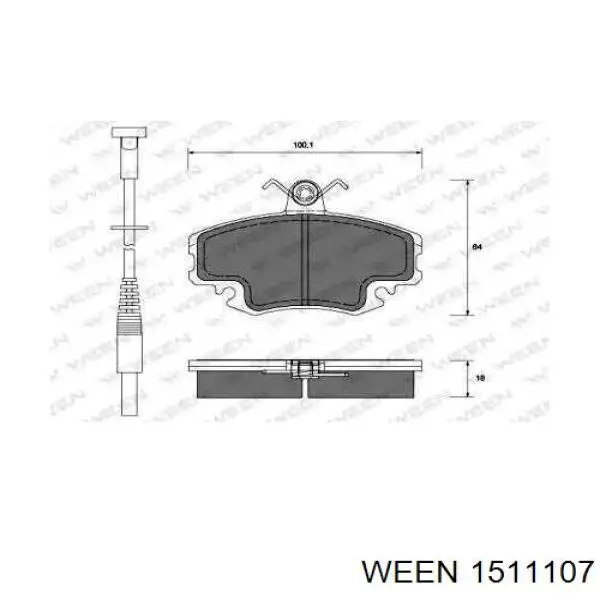 Передние тормозные колодки 1511107 Ween